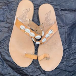 ANCIENT GREEK SANDALS Shell Sandal + Toe Ring 37